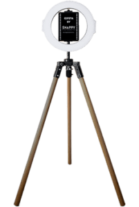 GIFSTA ring-light GIF booth on tripod stand - Snappy Photobooths